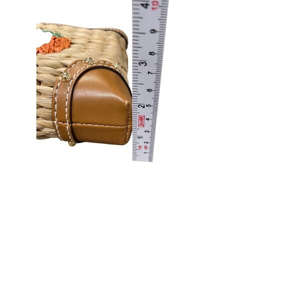 Michael Kors Womens Straw Leather Embroidered Citrus Limited Wristlet SKU 9223 - Picture 11 of 16